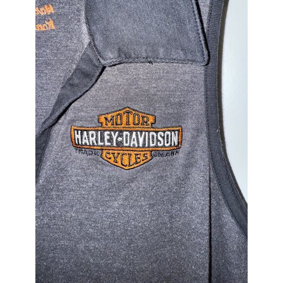 Harley Davidson Polo Sleeveless Womens 1X Gray Embroidered Kansas City MO - Picture 2 of 5